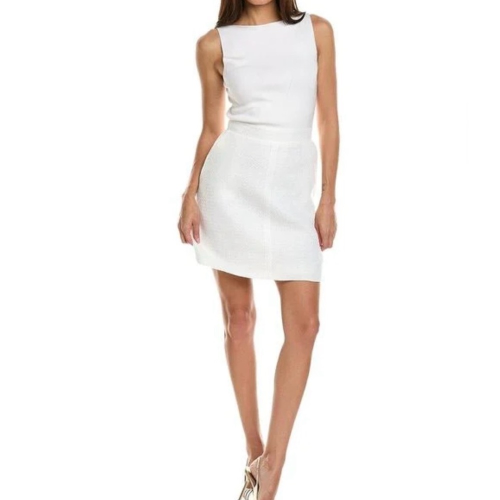 TED BAKER DRESS Womens Size 1 (4US ) White Sheath Mini